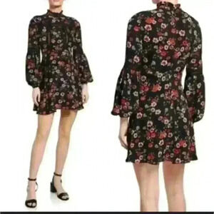 Free Generation Los Angeles Black Floral Crochet Boho Coquette Dress Size Medium